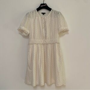 J.Crew Cotton Eyelet Lace Summer Dress Size 10 Off-White